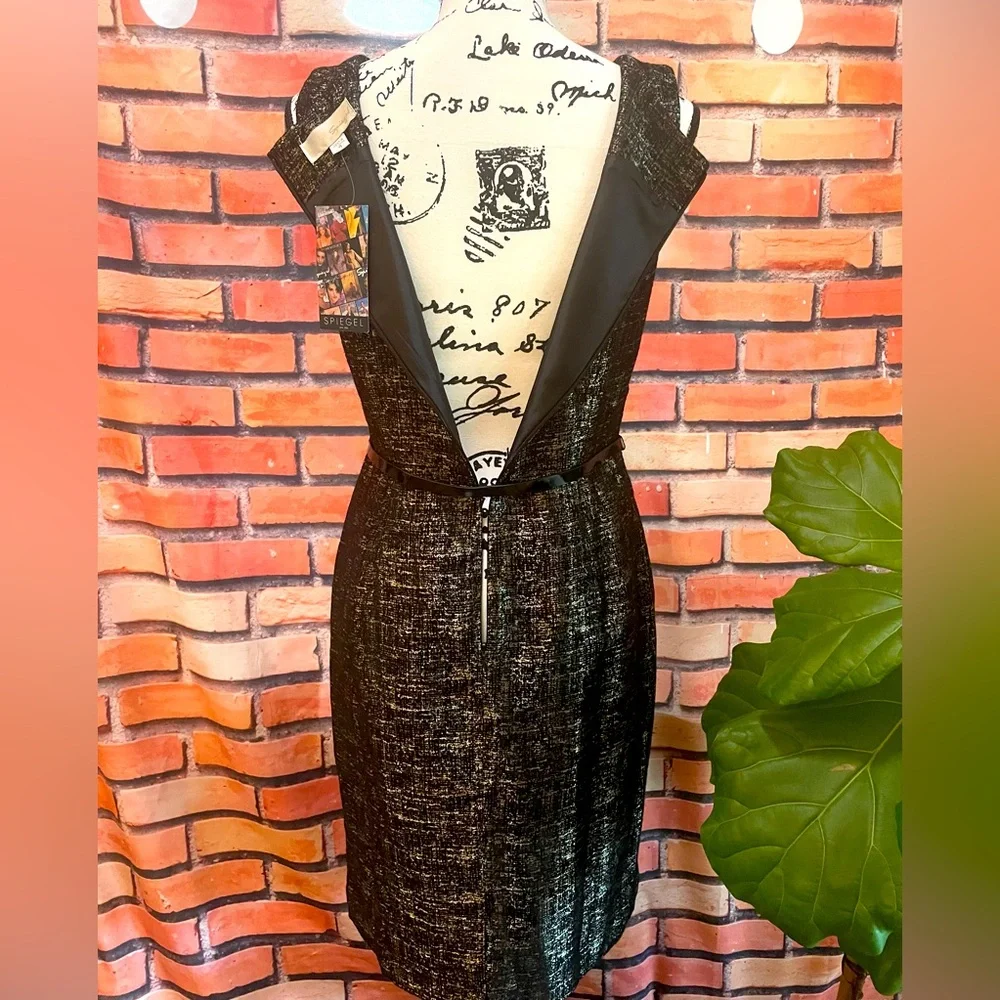 NWT Spiegel Black-Gold Cocktail Dress - Picture 7 of 10